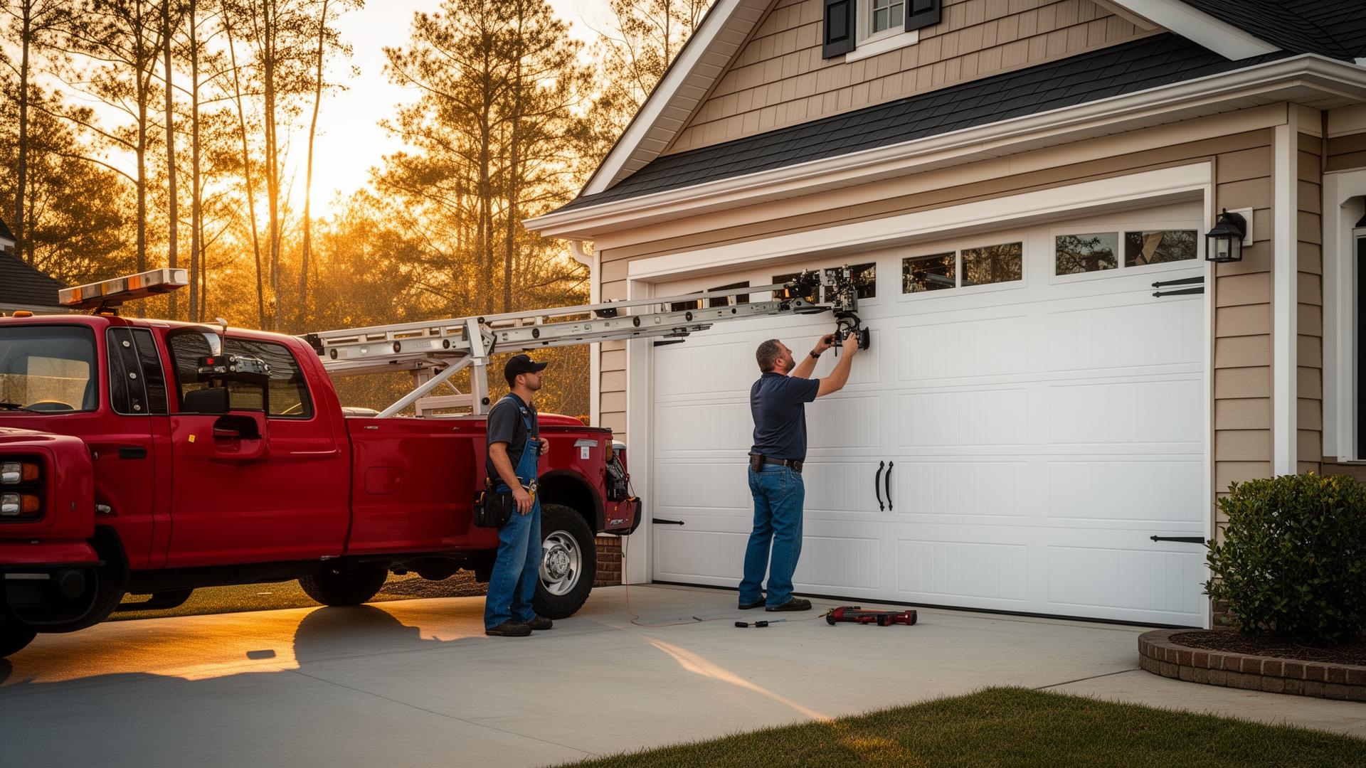 Garage Door Repair technician working in Harrisburg, NC